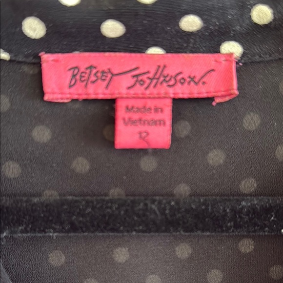 Betsey Johnson Black and White Polka Dot A Line Swing Dress - Picture 2 of 8